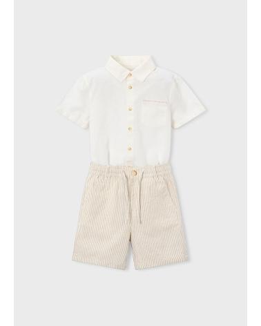 MAYORAL CONJUNTO CORTO BLANCO DE LINO PARA NIÑO MAYORAL BEIG