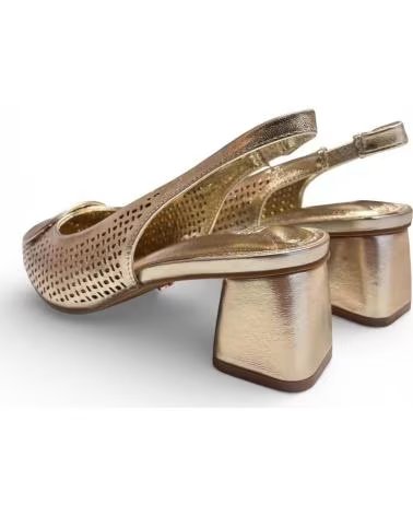 TIMBOS GOLDFARBENE SLINGPUMPS MIT BLOCKABSATZ FÜR PARTYS AMARILLO