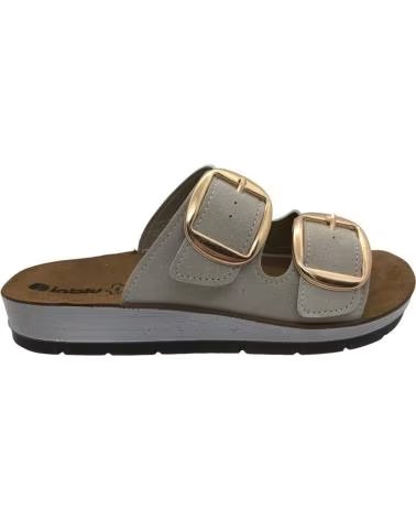 INBLU SANDÁLIA FEMININA INBLU ESTILO CHINELO CP000061 GELO COM FIVELAS DOURADAS HIELO