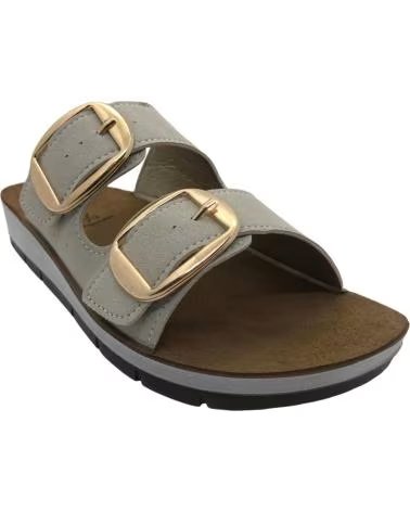 INBLU SANDÁLIA FEMININA INBLU ESTILO CHINELO CP000061 GELO COM FIVELAS DOURADAS HIELO