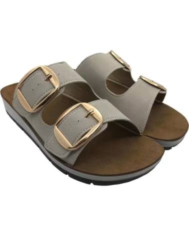 INBLU SANDÁLIA FEMININA INBLU ESTILO CHINELO CP000061 GELO COM FIVELAS DOURADAS HIELO