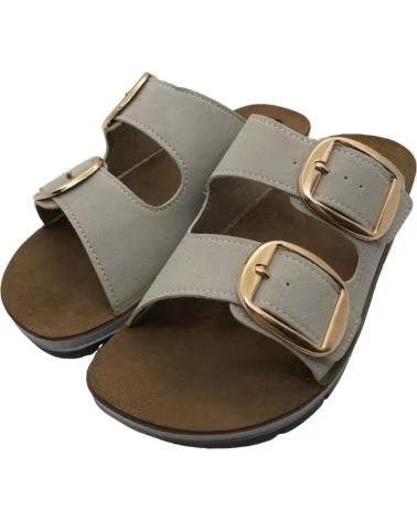 INBLU SANDÁLIA FEMININA INBLU ESTILO CHINELO CP000061 GELO COM FIVELAS DOURADAS HIELO