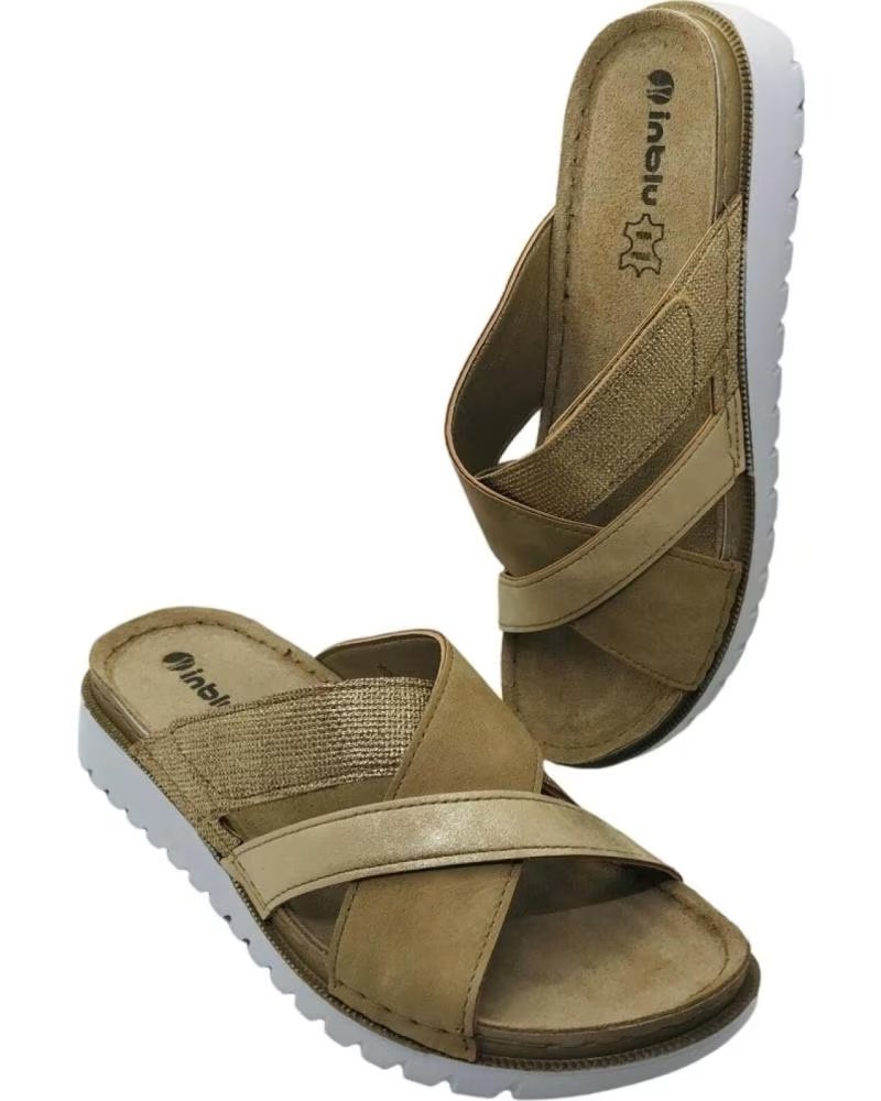 INBLU SANDÁLIAS RASTEIRINHAS FEMININAS INBLU ESTILO CHINELO CN000057 PLATINA PLATINO