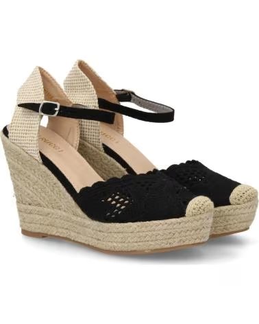 SPORT3PUNTO0 SANDÁLIAS ANABELA PRETAS DE ESPADRILLE COM ALÇA NO TORNOZELO VARIOS COLORES