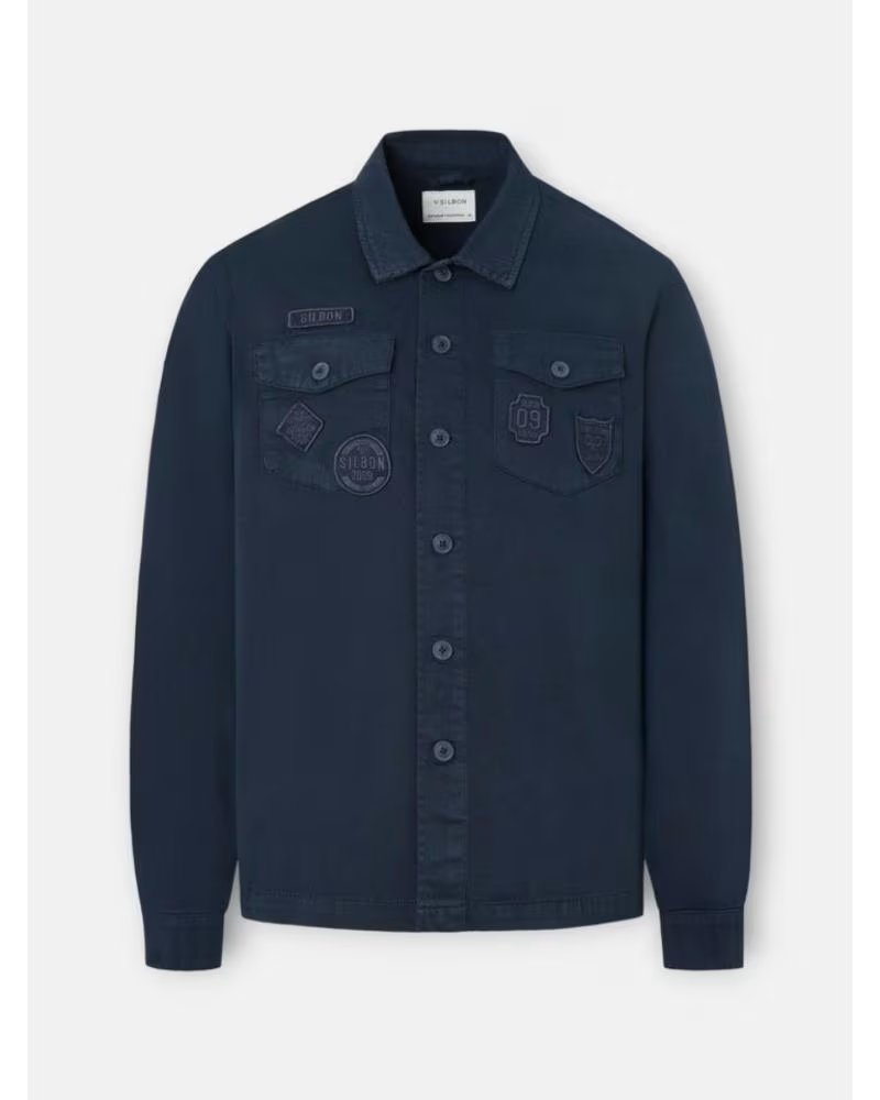 SILBON CAMICIA DI JEANS BLU NAVY SILBON AZUL
