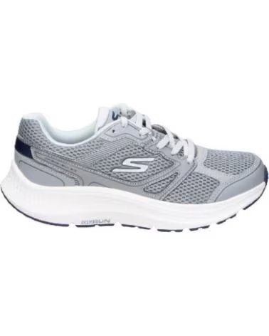 SKECHERS ZAPATILLAS 220861-GRY EN MARRON PARA HOMBRE GRAY LEATHER-TEXTILE