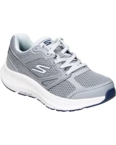 SKECHERS ZAPATILLAS 220861-GRY EN MARRON PARA HOMBRE GRAY LEATHER-TEXTILE