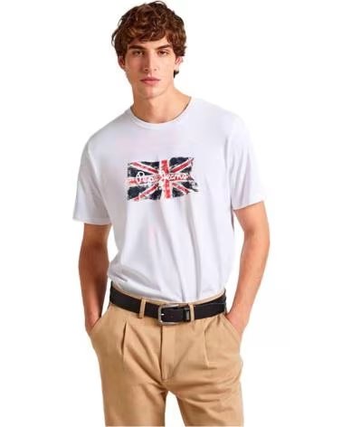 PEPE JEANS CAMISETA DE MANGA CORTA CON ESTAMPADO UNION JACK PARA HOMBRE REF: 858025 BLANCO