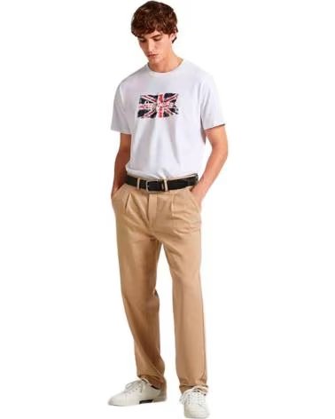 PEPE JEANS KURZARM-T-SHIRT MIT UNION JACK-DRUCK FÜR HERREN REF: 858025 BLANCO