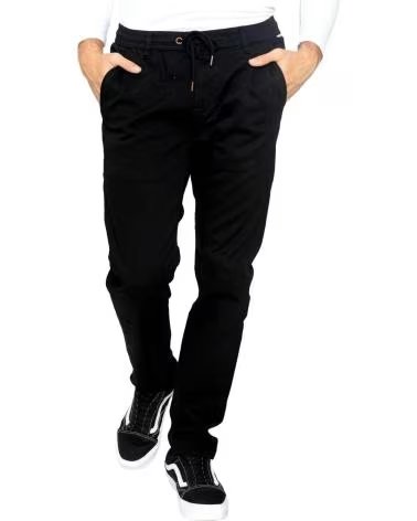 REELL PANTALONI CHINO NERI NEGRO