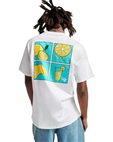 CONVERSE CONVERSE KURZARMSHIRT FÜR HERREN MIT ZITRONENPRINT BLANCO