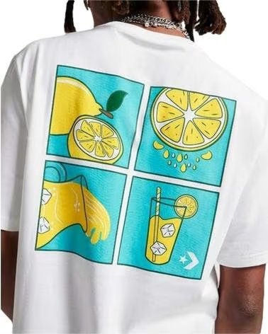 CONVERSE CONVERSE KURZARMSHIRT FÜR HERREN MIT ZITRONENPRINT BLANCO
