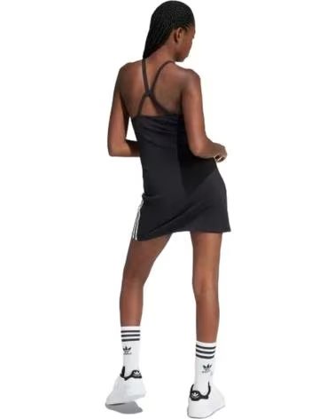 ADIDAS ABITO ADIDAS 3 STRISCE MINI NERO NEGRO