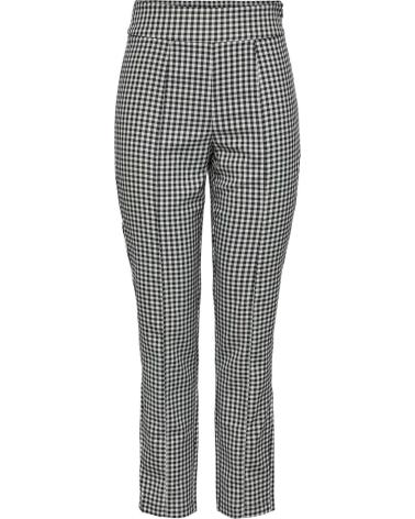 PIECES PANTALÓN 17130241 DE TIRO ALTO CON ESTAMPADO DE CUADROS NEGRO