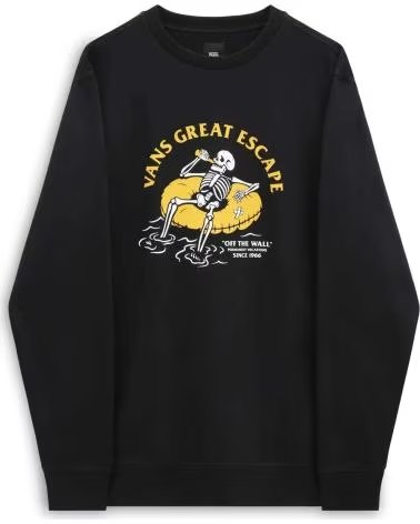 VANS OFF THE WALL FELPA VANS "GREAT ESCAPE" NERA DA UOMO NEGRO