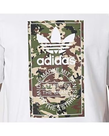 ADIDAS CAMISETA ADIDAS CAMO TONGUE TEE BLANCA BLANCO