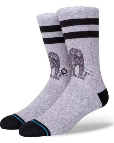 STANCE STANCE MEIAS CINZAS UNISSEX COM ESTAMPA DE MACACO MULTICOLOR