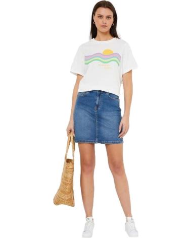 PIECES CAMISETA ESTAMPADA DISEÑO ONDAS Y SOL BLANCO