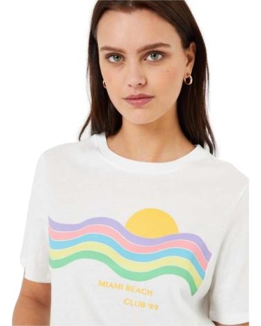 PIECES CAMISETA ESTAMPADA DISEÑO ONDAS Y SOL BLANCO
