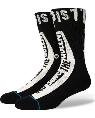 STANCE MEIAS STANCE UNISEX "GOD SAVE THE QUEEN" PRETO NEGRO