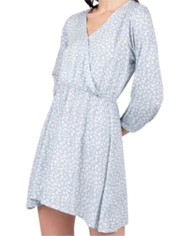 24COLOURS VESTIDO CRUZADO DE MANGA LARGA ESTAMPADO FLORAL PARA MUJER AZUL