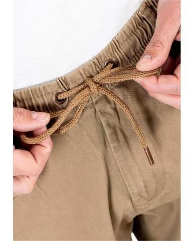 REELL PANTALONI CHINO BEIGE DA UOMO CON COULISSE BEIG