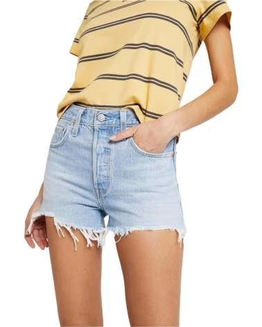 LEVIS LEVI´S 501 SHORTS VAQUEROS DESHILACHADOS PARA MUJER AZUL