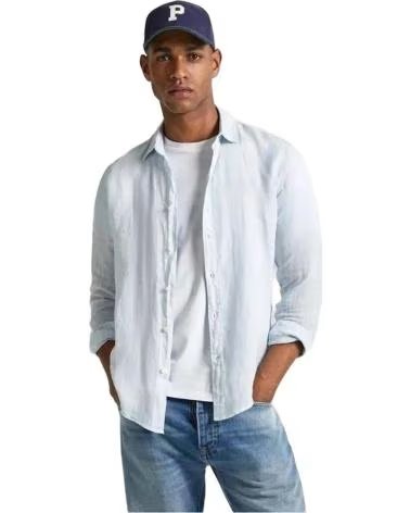 PEPE JEANS CAMISA DE LINHO AZUL CLARO PEPE JEANS MASCULINA AZUL