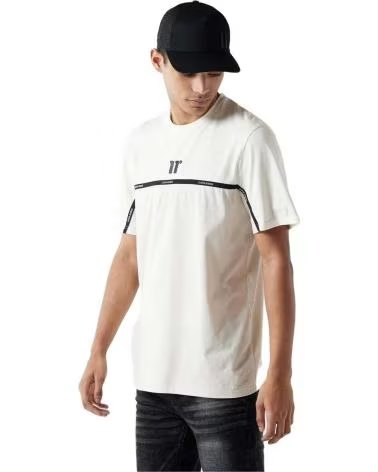 11 DEGREES 11 DEGREES COLOUR BLOCK TAPED SHORT SLEEVE T-SHIRT FOR MEN BEIG