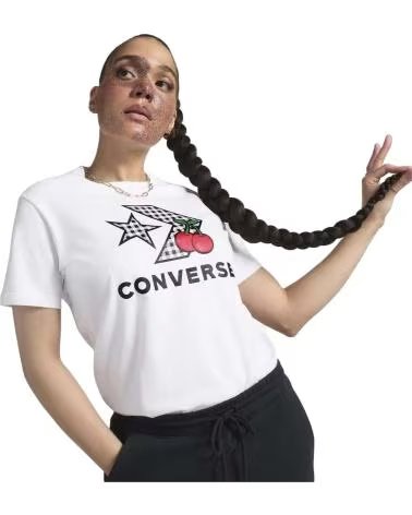 CONVERSE CAMISETA CONVERSE MANGA CURTA FEMININA BLANCO