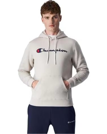 CHAMPION FELPA CON CAPPUCCIO CHAMPION LOGO SCRIPT UNISEX BEIGE BEIGE
