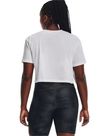 UNDER ARMOUR CAMISETA CROPPED DE MANGA CURTA UNDER ARMOUR FEMININA BLANCO