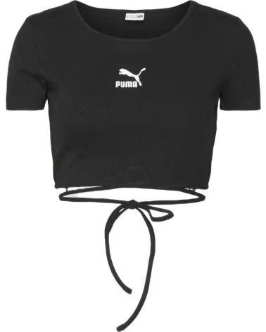 PUMA CAMISETA CORTA MUJER PUMA TALLA NEGRA CON LAZOS NEGRO