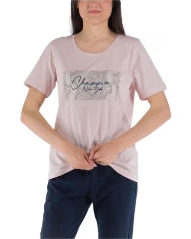 CHAMPION T-SHIRT CHAMPION COM LOGÓTIPO ESTAMPADO ROSA