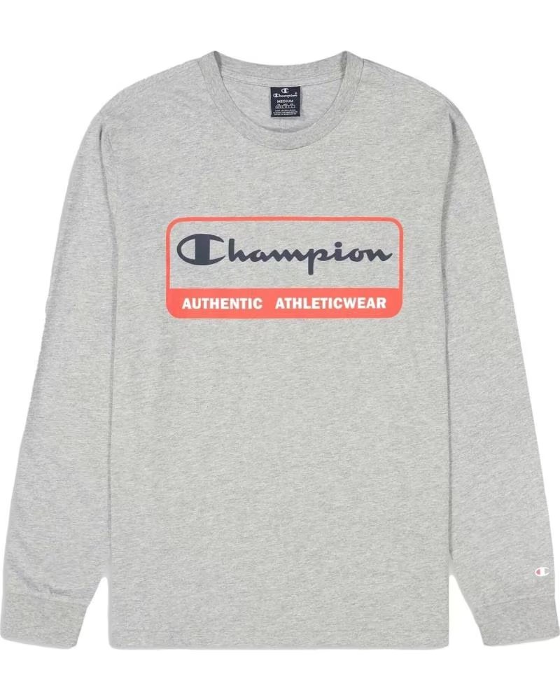 CHAMPION FELPA CHAMPION DA UOMO GRIGIA CON LOGO GRIS