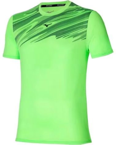 MIZUNO T-SHIRT MIZUNO HOMME MANCHES COURTES VERT LIME VERDE