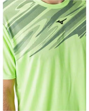 MIZUNO T-SHIRT MIZUNO HOMME MANCHES COURTES VERT LIME VERDE