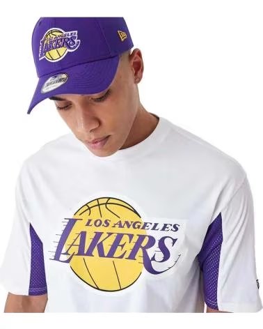 NEW ERA T-SHIRT NEW ERA LOS ANGELES LAKERS À MANCHES COURTES POUR HOMME BLANC BLANCO