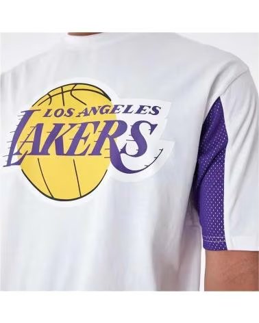 NEW ERA T-SHIRT NEW ERA LOS ANGELES LAKERS À MANCHES COURTES POUR HOMME BLANC BLANCO
