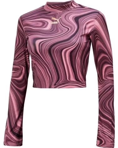 PUMA T-SHIRT À MANCHES LONGUES PUMA EFFET MARBRE VIOLETA