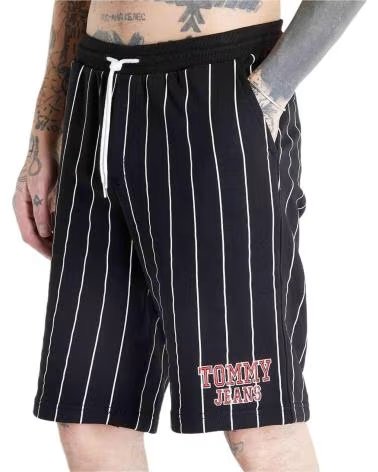 TOMMY HILFIGER PANTALONCINO TOMMY HILFIGER A RIGHE DA UOMO NEGRO