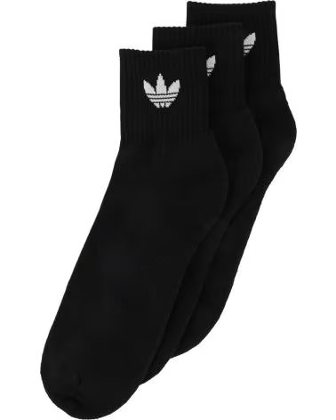 ADIDAS PACK COM 3 PARES DE MEIAS ADIDAS TREFOIL CANO CURTO UNISSEX PRETO NEGRO