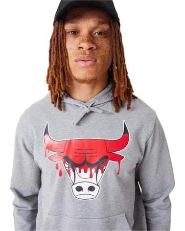 NEW ERA MOLETOM COM CAPUZ CINZA NEW ERA CHICAGO BULLS MASCULINO GRIS