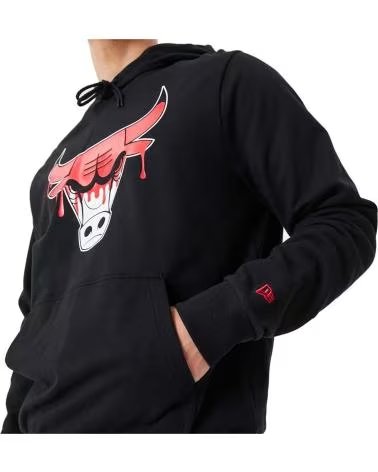 NEW ERA MOLETOM COM CAPUZ NEW ERA CHICAGO BULLS MASCULINO PRETO NEGRO