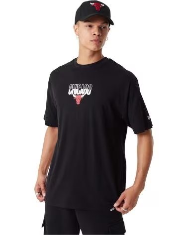 NEW ERA MAGLIETTA NEW ERA UOMO CHICAGO BULLS NERA MANICA CORTA NEGRO