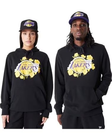 NEW ERA MOLETOM COM CAPUZ NEW ERA LOS ANGELES LAKERS FLORAL NEGRO