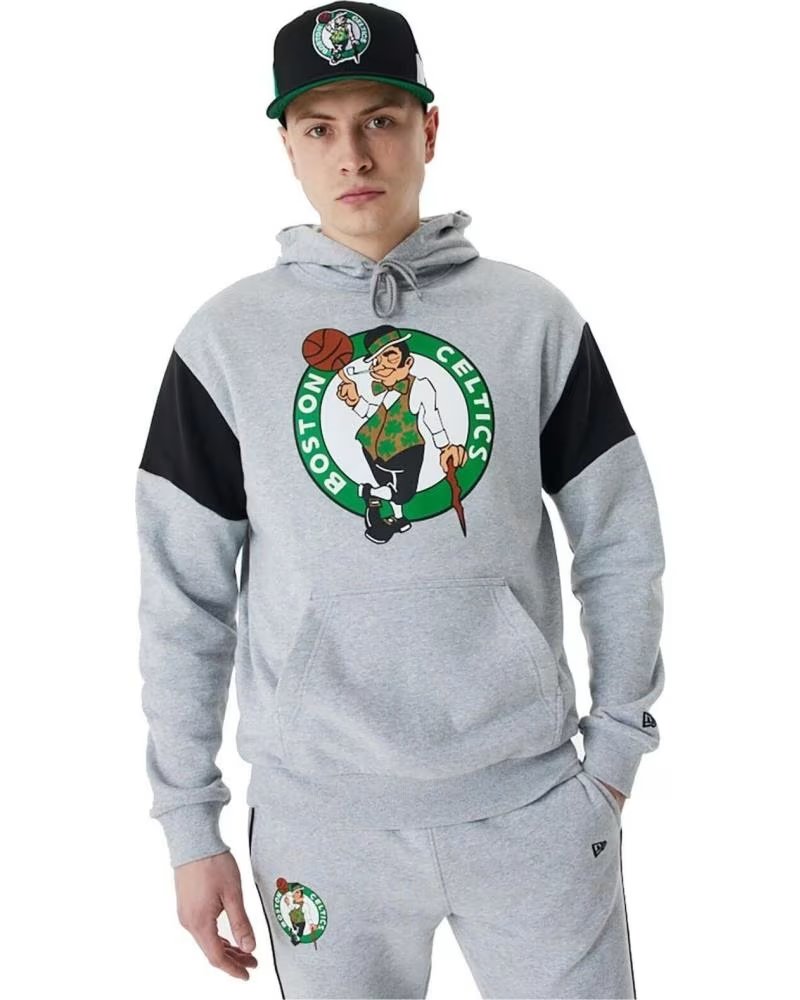NEW ERA SWEAT À CAPUCHE NEW ERA BOSTON CELTICS NBA POUR HOMME GRIS
