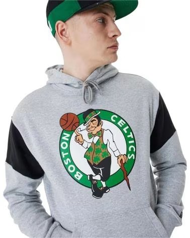 NEW ERA SWEAT À CAPUCHE NEW ERA BOSTON CELTICS NBA POUR HOMME GRIS