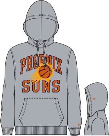NEW ERA MOLETOM COM CAPUZ NEW ERA PHOENIX SUNS MASCULINO GRIS