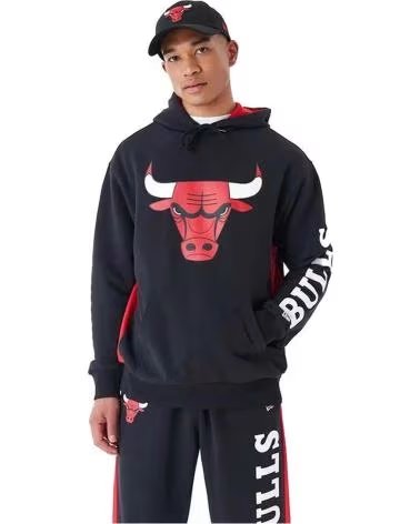 NEW ERA MOLETOM COM CAPUZ NEW ERA CHICAGO BULLS MASCULINO NEGRO
